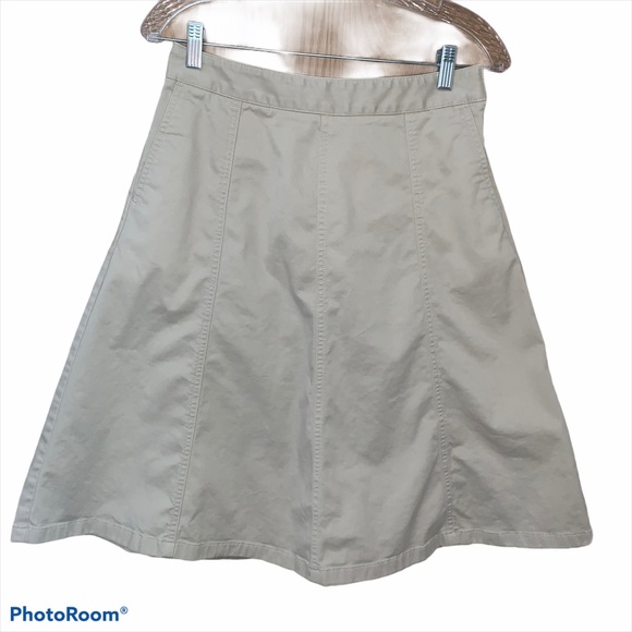 L.L.Bean Classic Fit A-Line Khaki/Tan Skirt, 6 - Picture 2 of 8